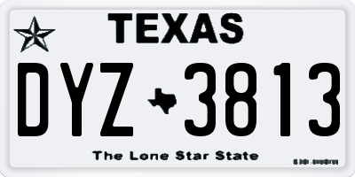 TX license plate DYZ3813
