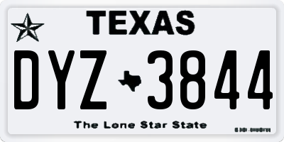TX license plate DYZ3844