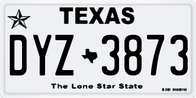 TX license plate DYZ3873