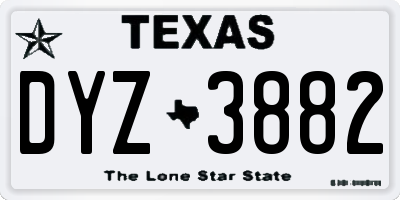 TX license plate DYZ3882