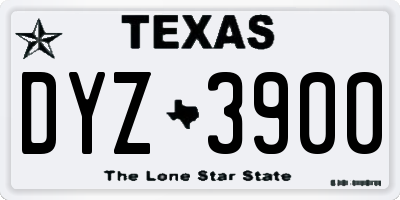 TX license plate DYZ3900