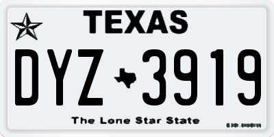 TX license plate DYZ3919