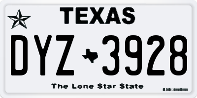 TX license plate DYZ3928