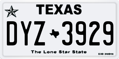 TX license plate DYZ3929