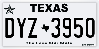 TX license plate DYZ3950