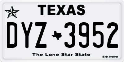 TX license plate DYZ3952
