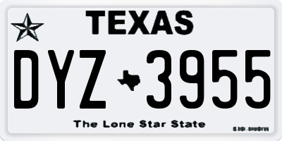 TX license plate DYZ3955