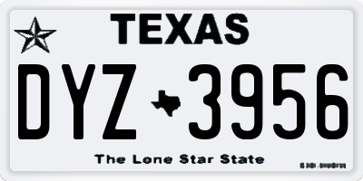 TX license plate DYZ3956