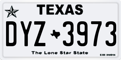 TX license plate DYZ3973