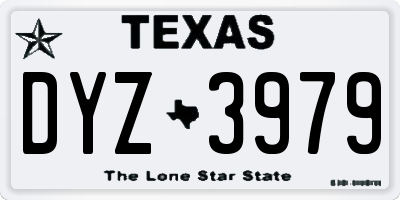 TX license plate DYZ3979