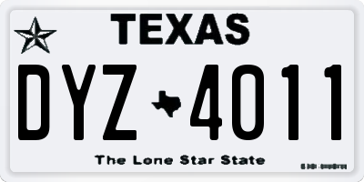 TX license plate DYZ4011
