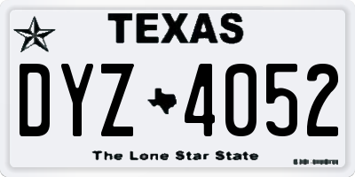 TX license plate DYZ4052