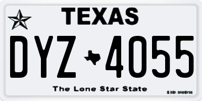 TX license plate DYZ4055