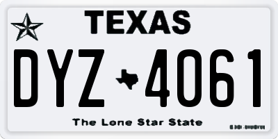 TX license plate DYZ4061