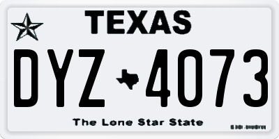 TX license plate DYZ4073