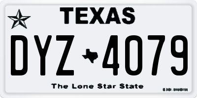 TX license plate DYZ4079
