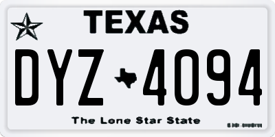 TX license plate DYZ4094