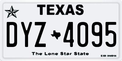 TX license plate DYZ4095