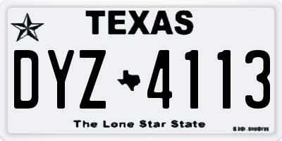 TX license plate DYZ4113