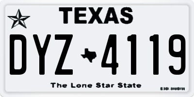 TX license plate DYZ4119