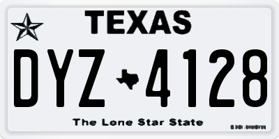 TX license plate DYZ4128