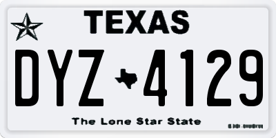 TX license plate DYZ4129