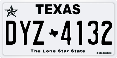 TX license plate DYZ4132