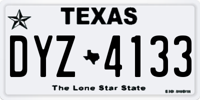 TX license plate DYZ4133