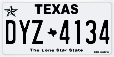 TX license plate DYZ4134