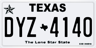 TX license plate DYZ4140