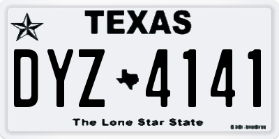 TX license plate DYZ4141