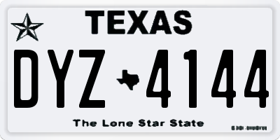 TX license plate DYZ4144