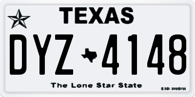 TX license plate DYZ4148