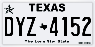 TX license plate DYZ4152