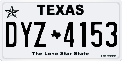 TX license plate DYZ4153