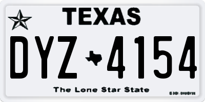 TX license plate DYZ4154