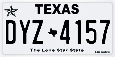 TX license plate DYZ4157