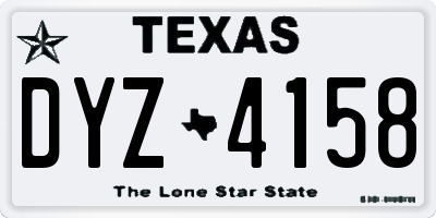 TX license plate DYZ4158