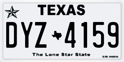TX license plate DYZ4159