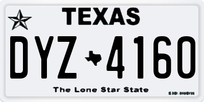 TX license plate DYZ4160