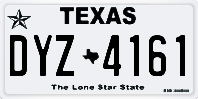 TX license plate DYZ4161