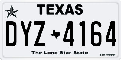 TX license plate DYZ4164