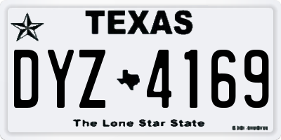 TX license plate DYZ4169