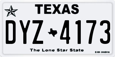 TX license plate DYZ4173