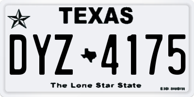 TX license plate DYZ4175