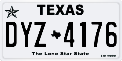 TX license plate DYZ4176