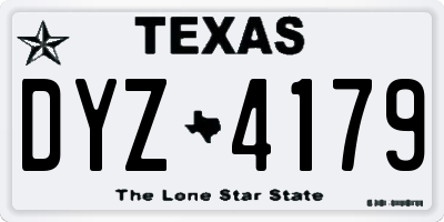 TX license plate DYZ4179