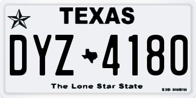 TX license plate DYZ4180
