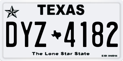 TX license plate DYZ4182