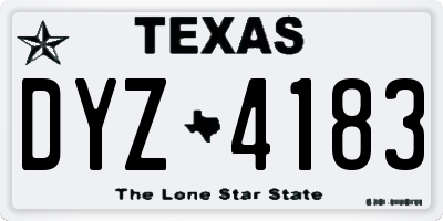 TX license plate DYZ4183